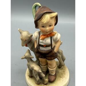 Vintage Goebel Hummel Boy With Goats Figurine 1955 Germany 5” TMK Bee
